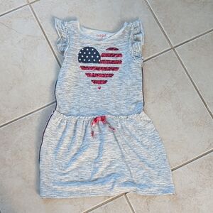 Cat & Jack Gray Knit Dress with Red and Blue Heart